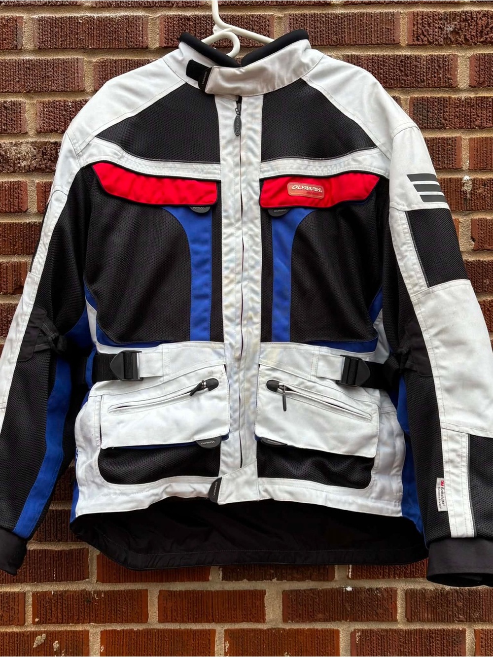 Olympia Moto Sports Men’s Jacket 2XL Cordura  Motorcycle Coat Blue Black